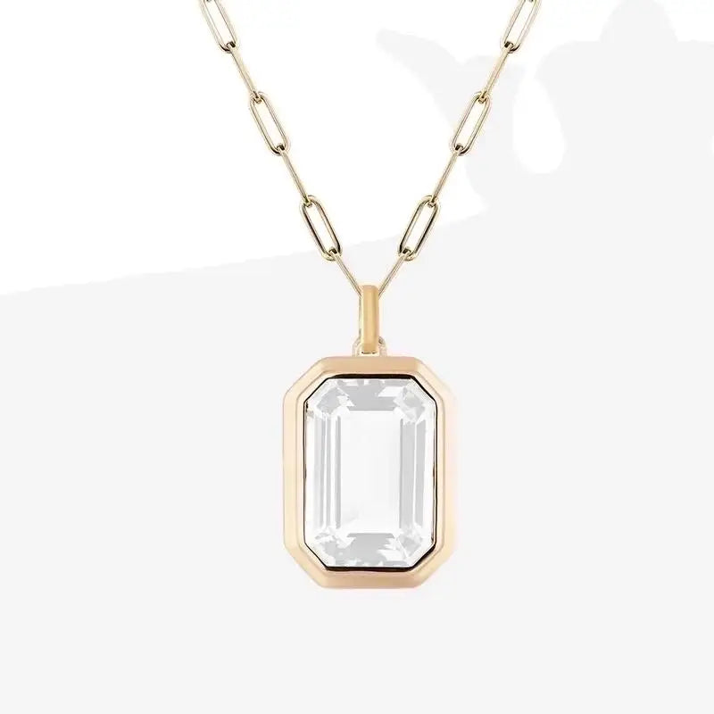 Art Deco Zircon Pendant Necklace