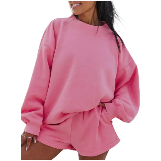 Relaxed Fit Sweatshirt and Shorts Set