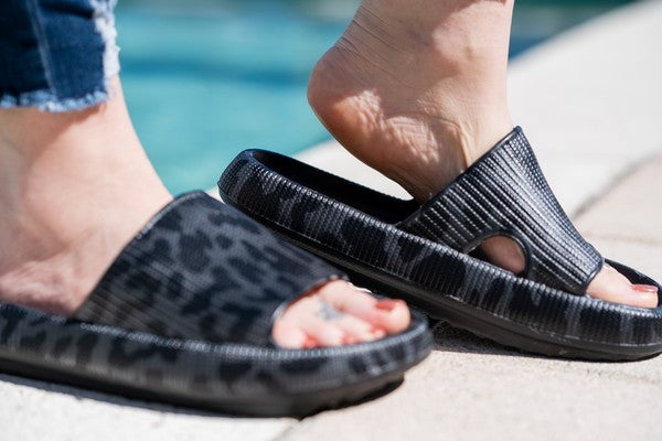 Black Leopard Insanely Comfy Slides