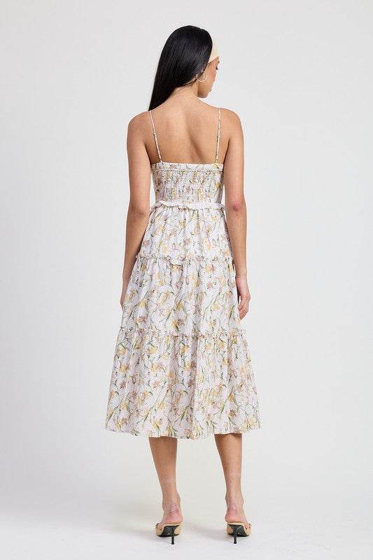 Midi Floral Corset Dress