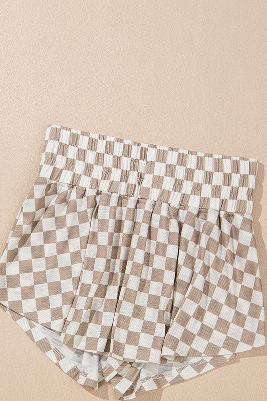 Checkerboard High Waist 2 Piece Set