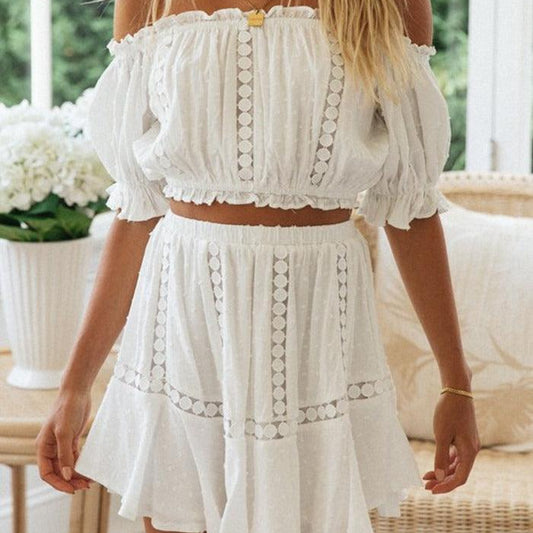 Two-Piece Lace Short and Skirt Set