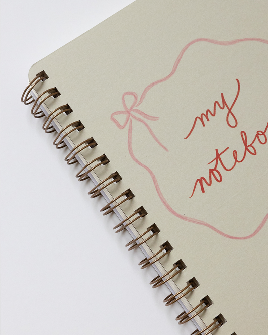 Pink Bow Spiral Journal