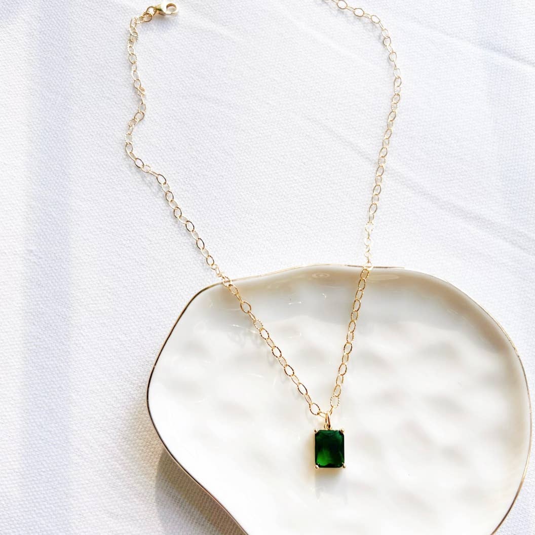 Emerald Green Pendant Necklace