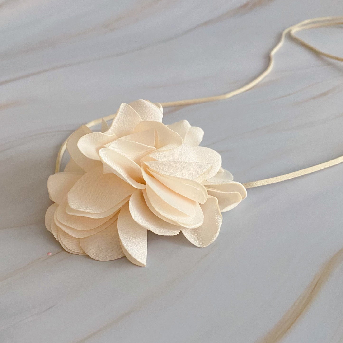 Chiffon Rosette Tie necklace