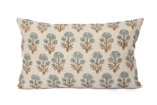 June Block Print Throw Pillow