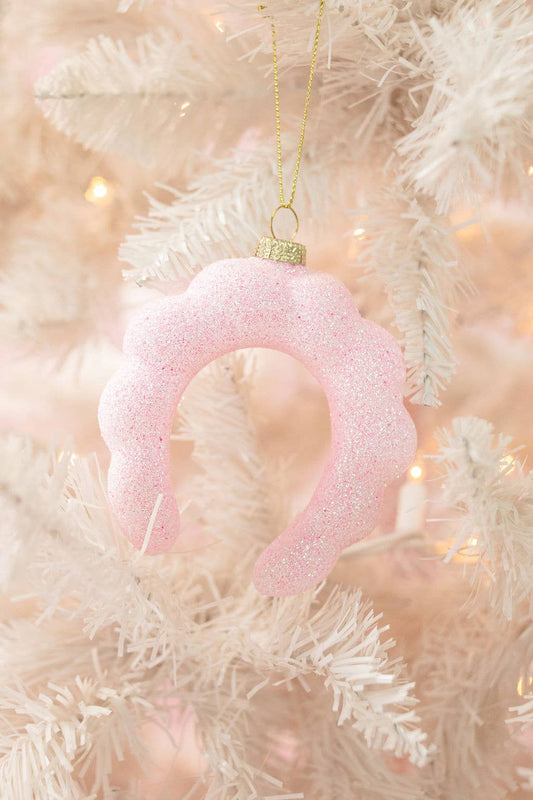 Spa Headband Christmas Ornament - Pink Glitter