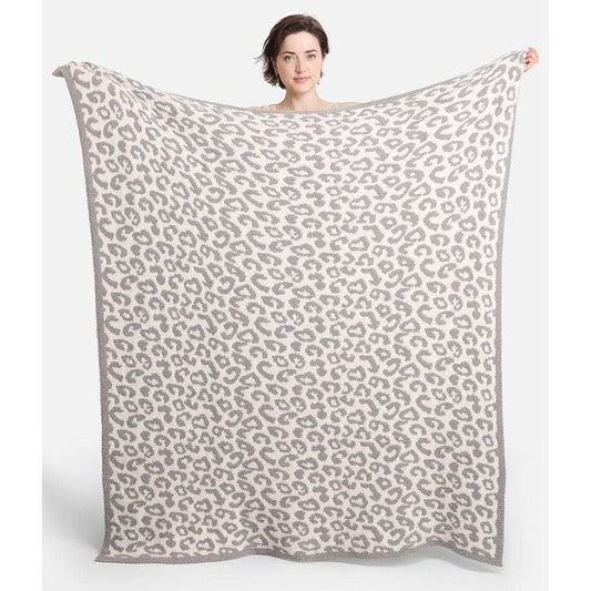 Super Soft Leopard Blanket in Gray