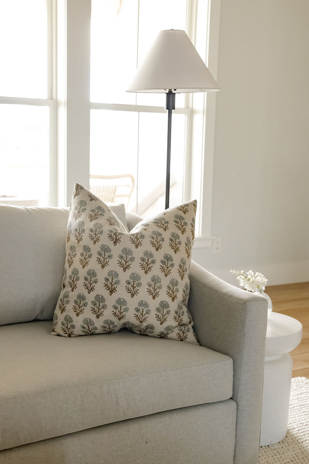 June Block Print Throw Pillow