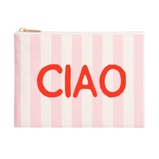 Ciao Pouch- Red & White Stripe