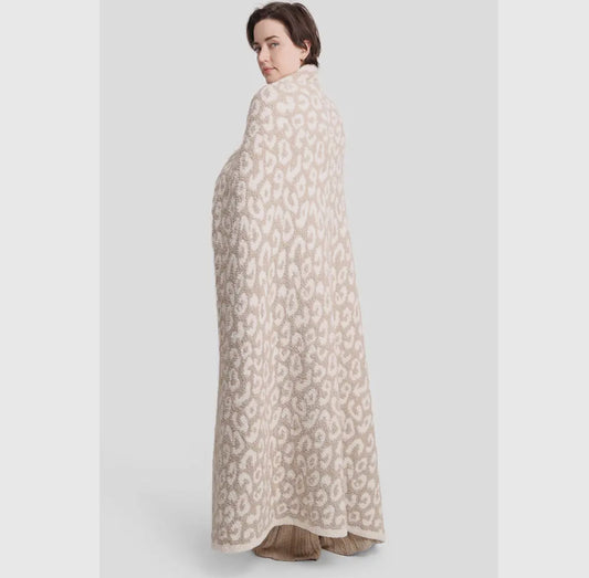 Super Soft Leopard Blanket in Tan