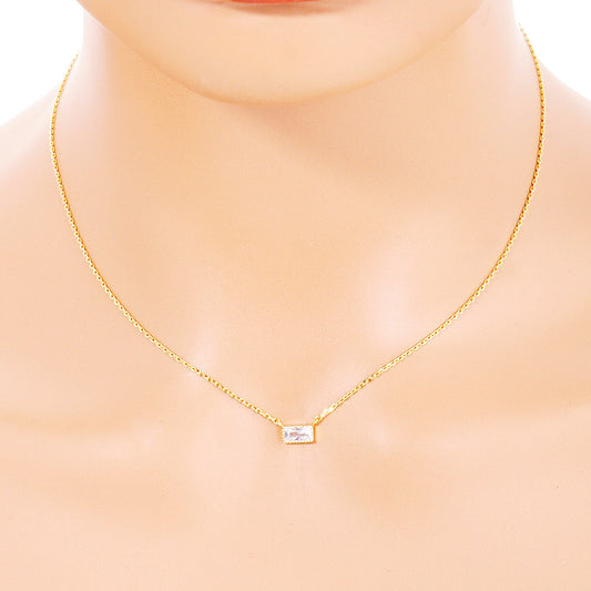 CZ Baguette Pendant