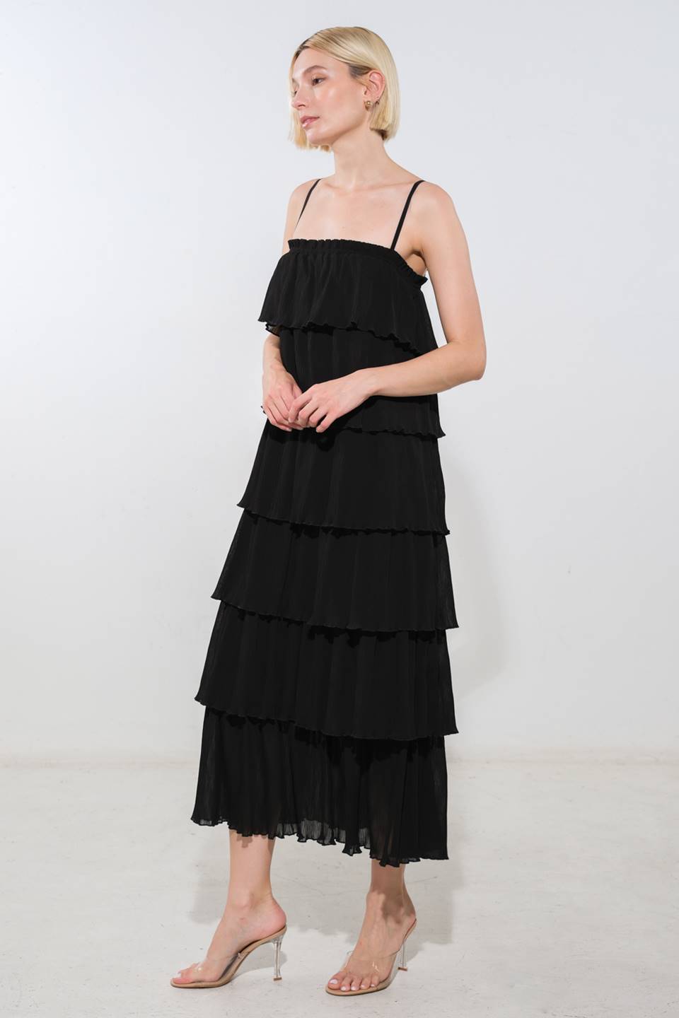 Cayley Tiered Woven Midi Dress