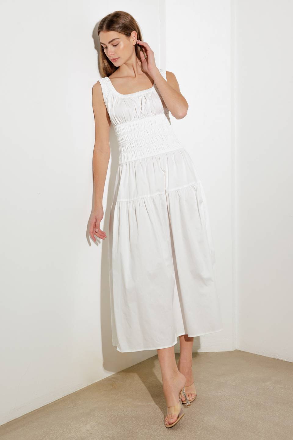 Lola White Woven Dress
