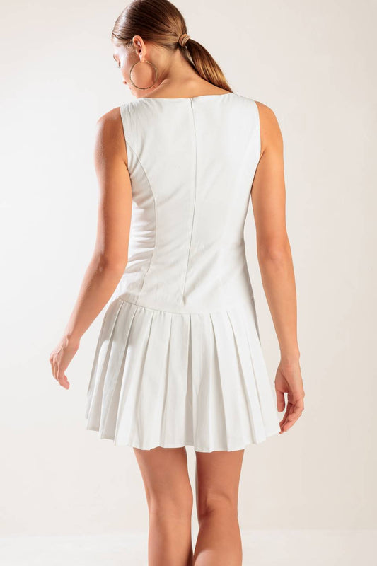 Calliope White Woven Mini Dress