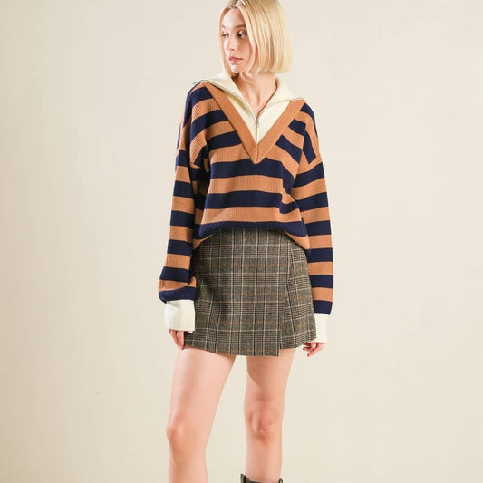 Halley Brown Plaid Skort