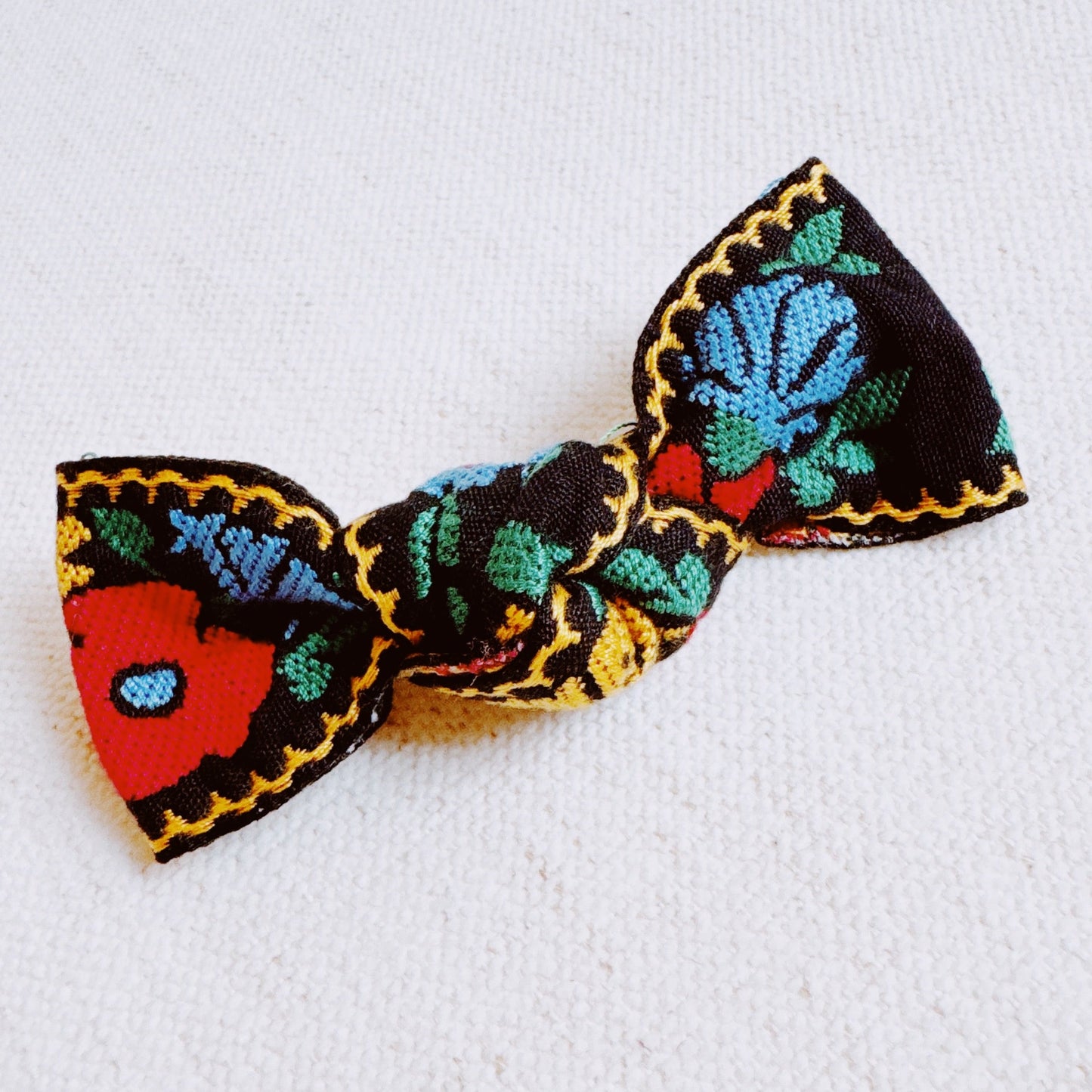 French Floral Embroidered Hair Clip