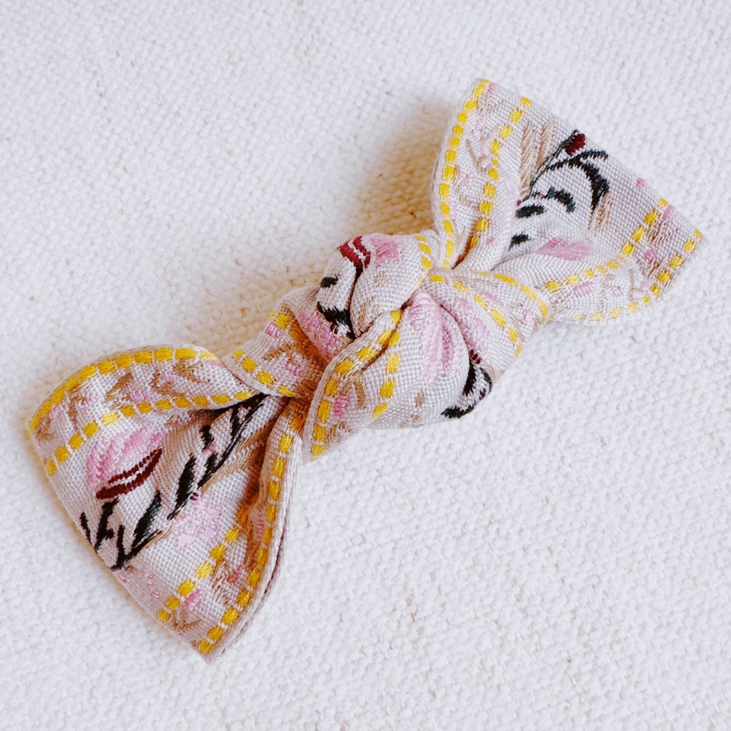French Floral Embroidered Hair Clip