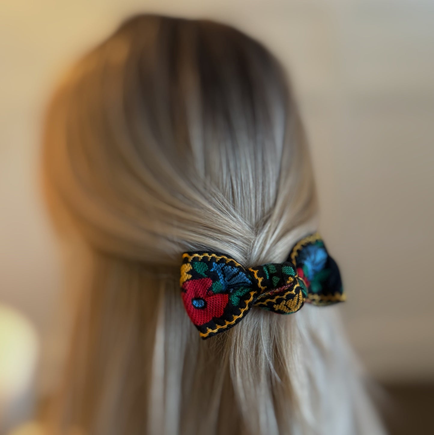 French Floral Embroidered Hair Clip