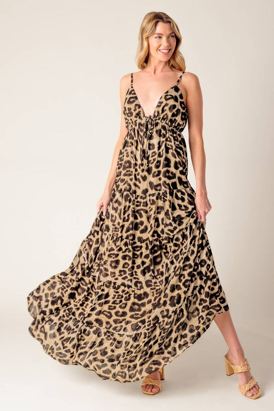 Bailey Leopard Woven Maxi Dress