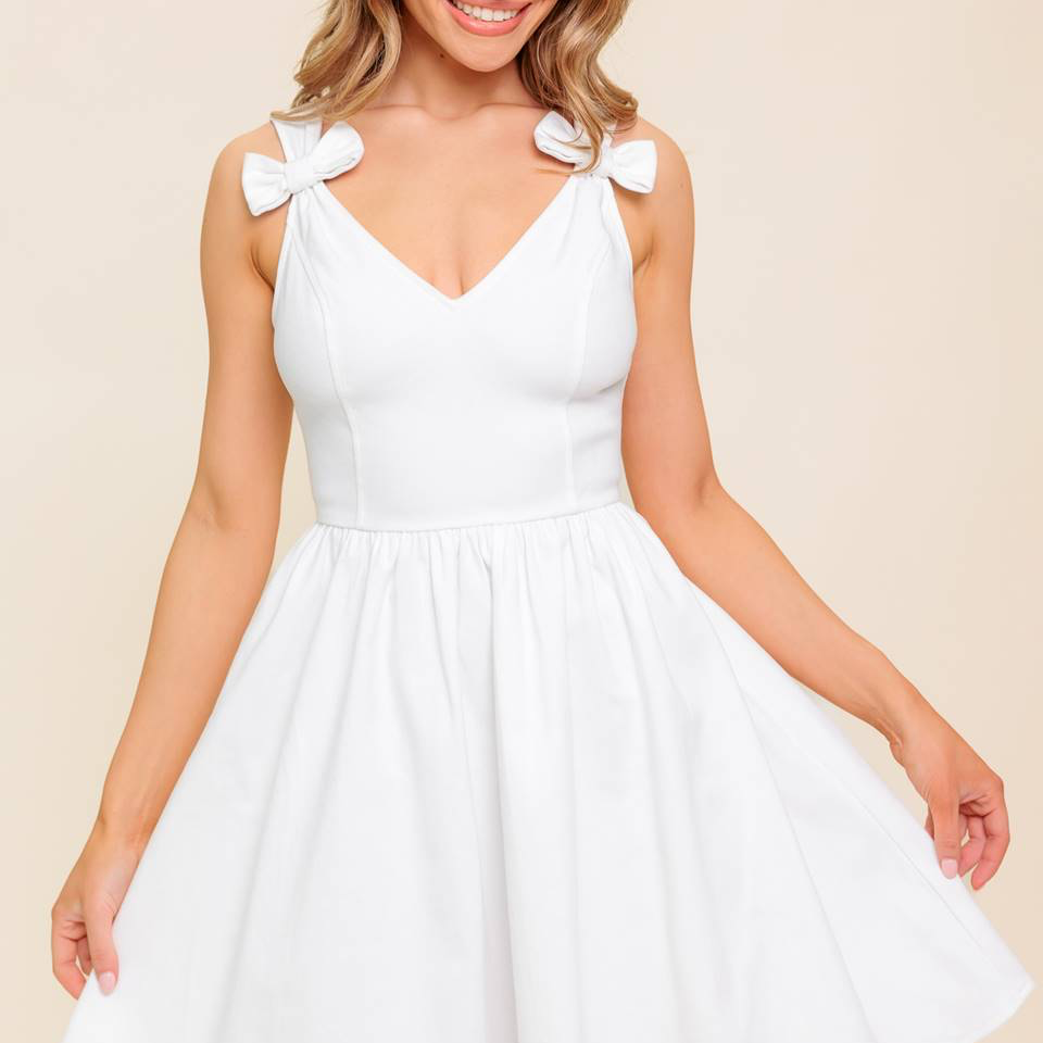 White Denim Woven Mini Dress