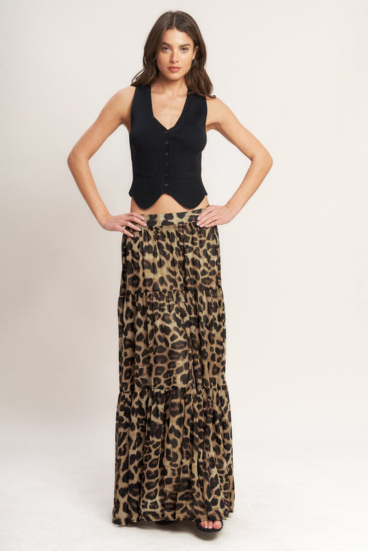 Layla Leopard Maxi Skirt
