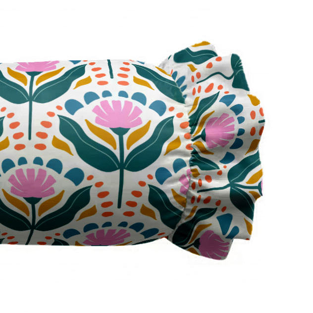 Piper Ruffled Bolster Pillow | Ruffled Decor Pillow