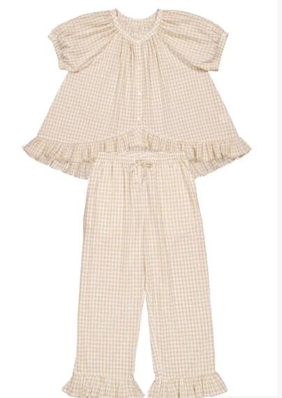 Gingham Ruffle Lounge Set