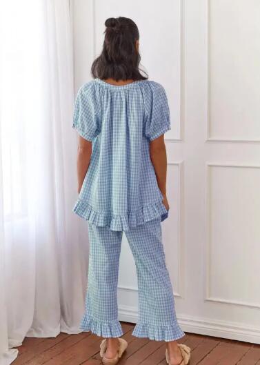 Gingham Ruffle Lounge Set