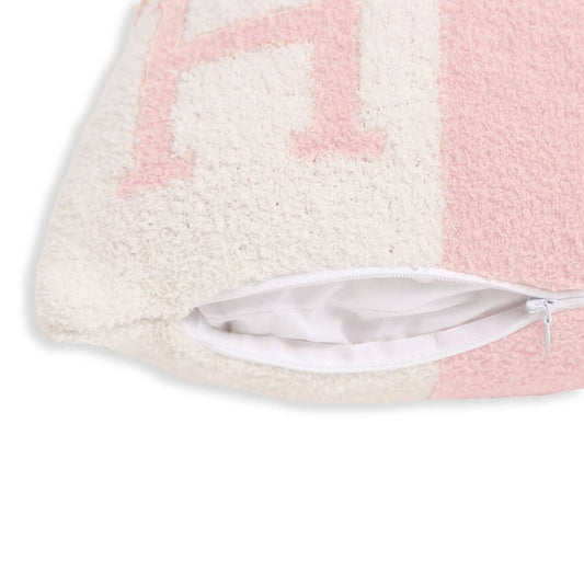 H Patterned Cushion Cover in Pink