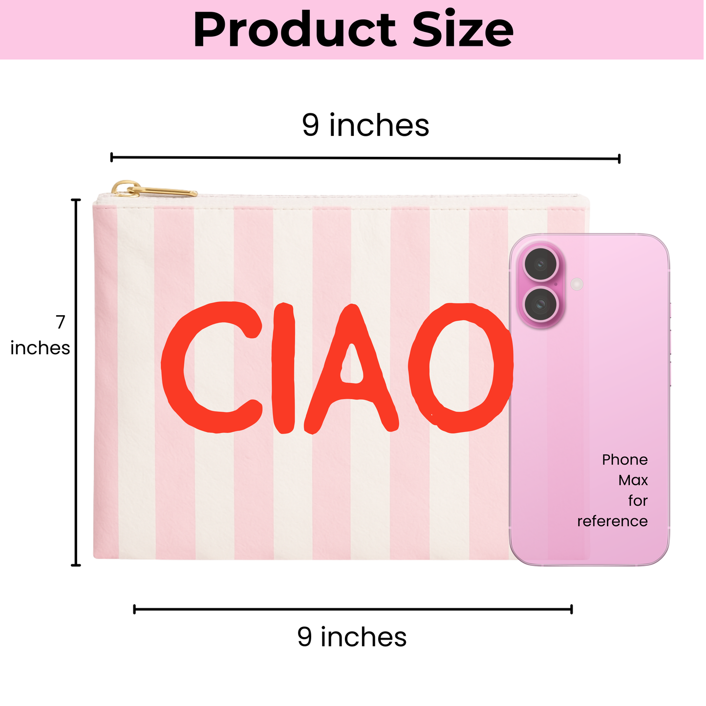 Ciao Pouch- Red & White Stripe