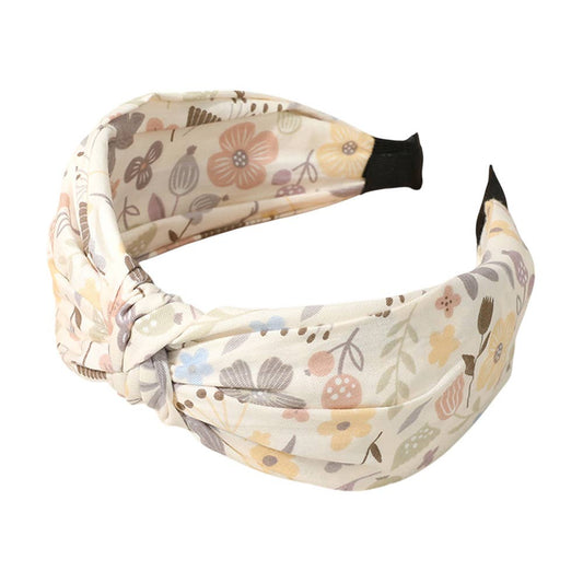 Flower Printed Knot Headband