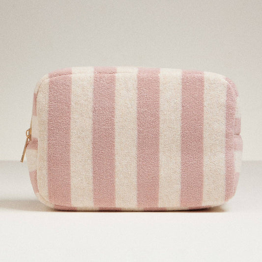 Terry Fabric Striped Pouch