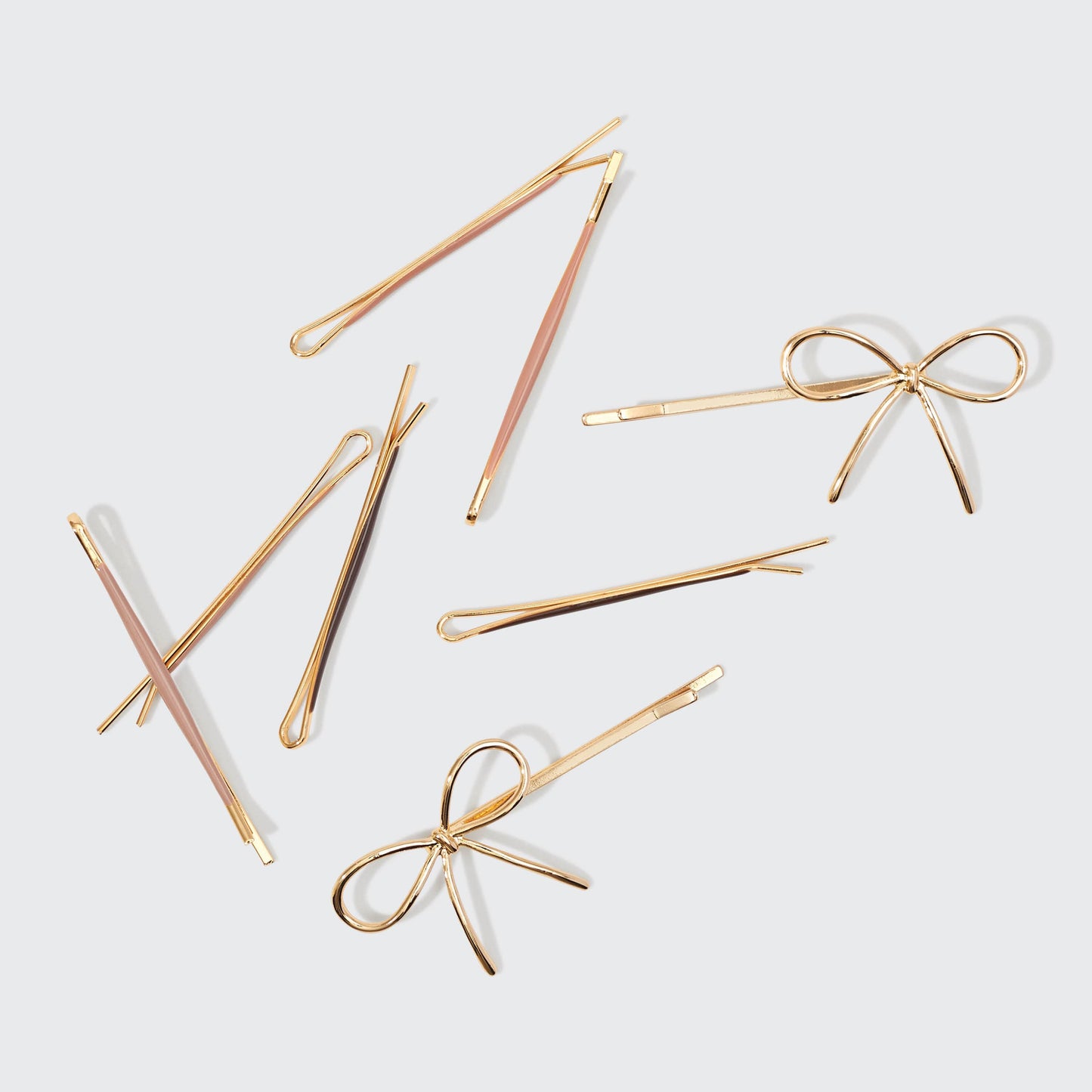 Metal & Enamel Bow Bobby Pins Set
