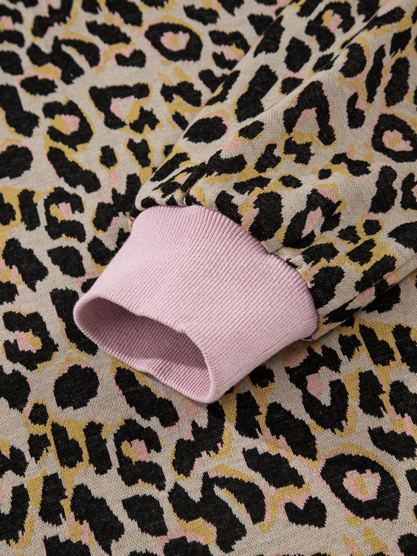 Leopard Print Long Sleeve Shorts Set