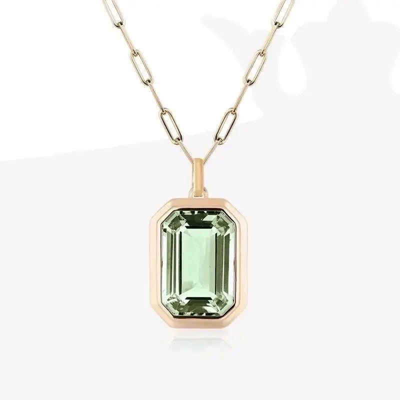 Art Deco Zircon Pendant Necklace