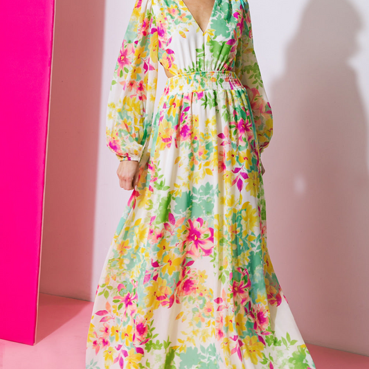 Floral Garden Woven Maxi Dress