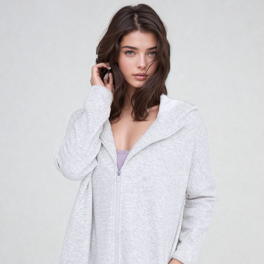 Cozy Comfort Zip Up Hoodie Jacket Gray