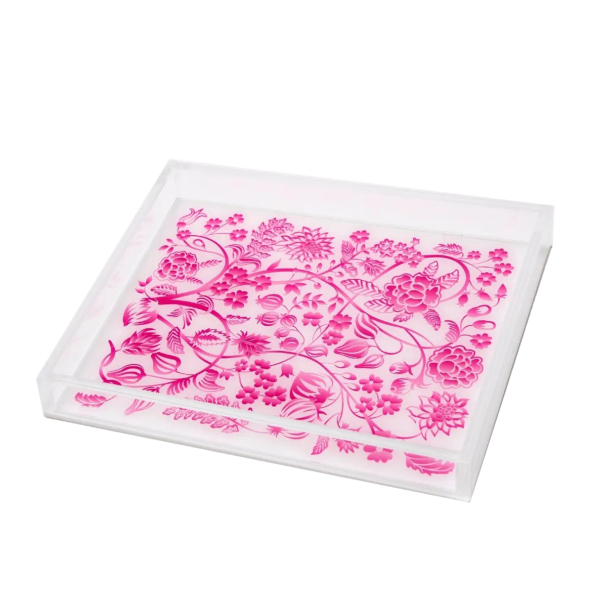 Pink Toile Acrylic Tray