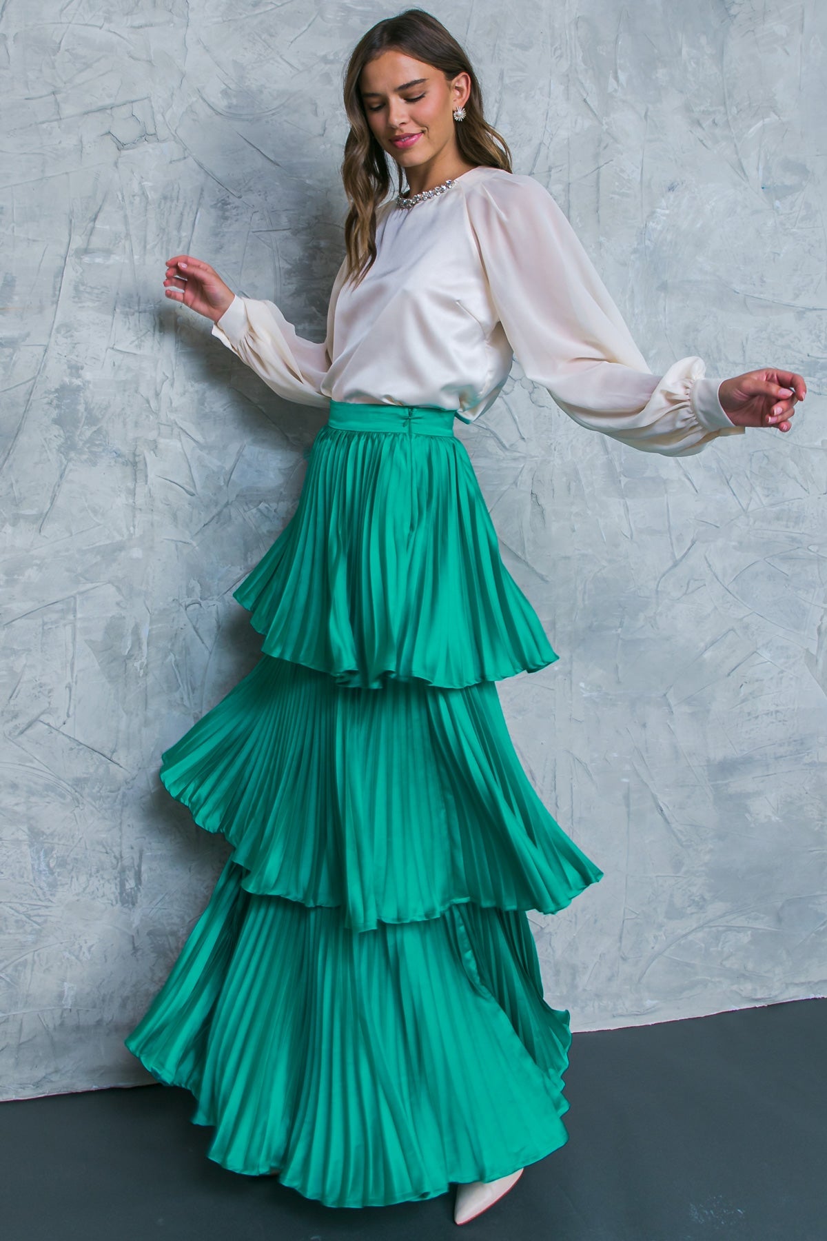 Paris Love Pleated Woven Skirt