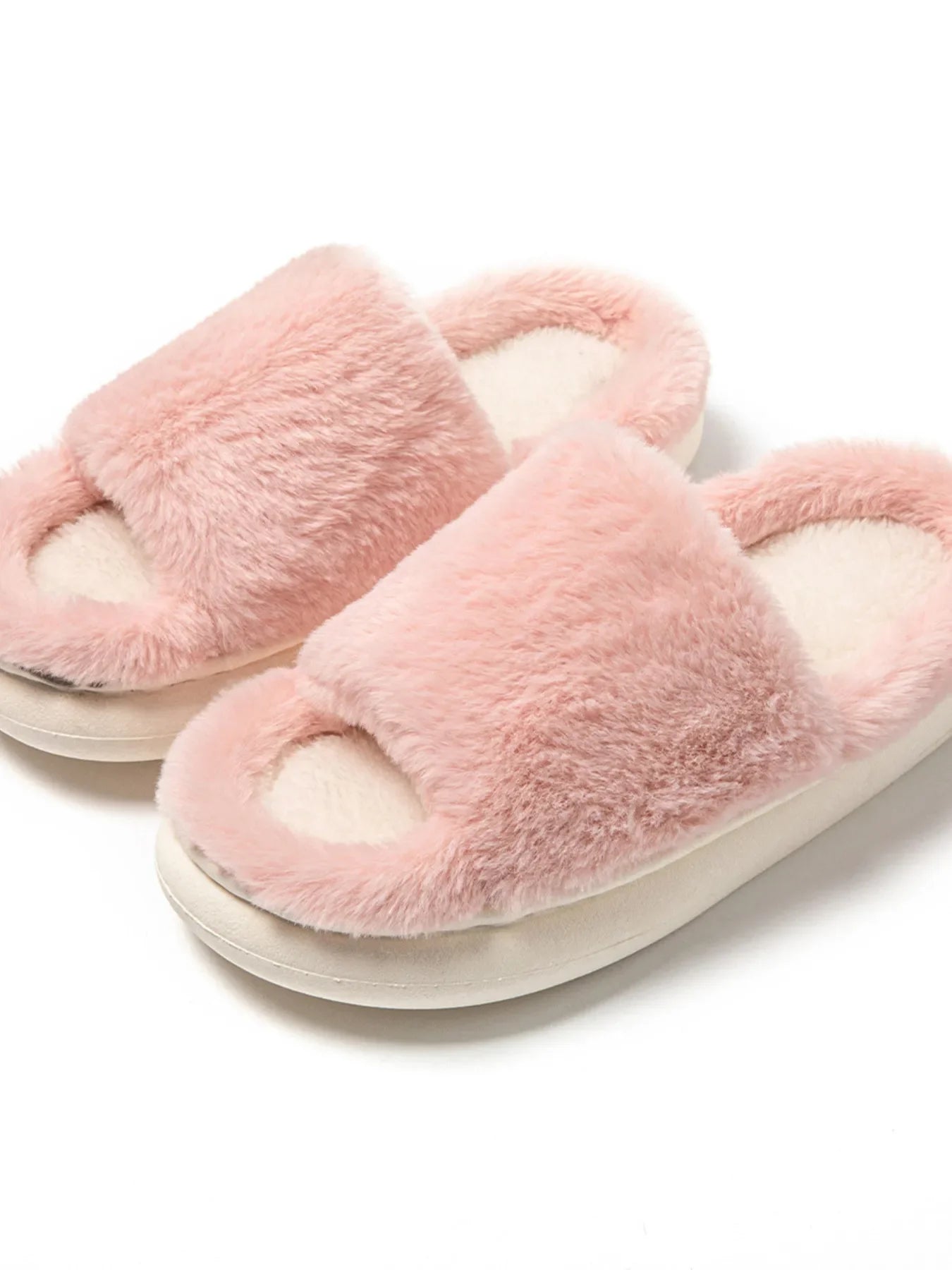 Fluffy Open Toe Slippers