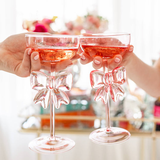 Pink Bow Coupe Glass