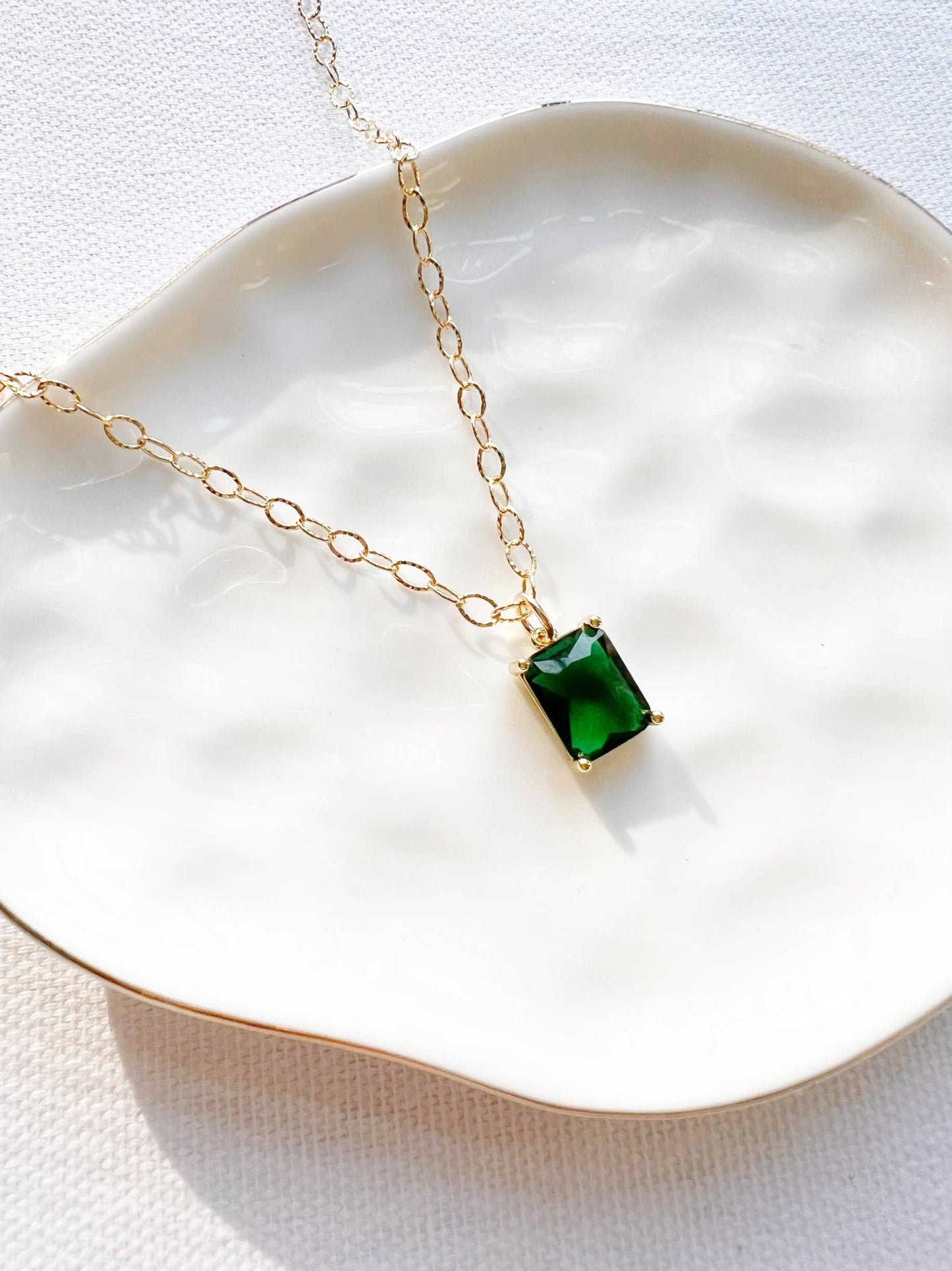 Emerald Green Pendant Necklace