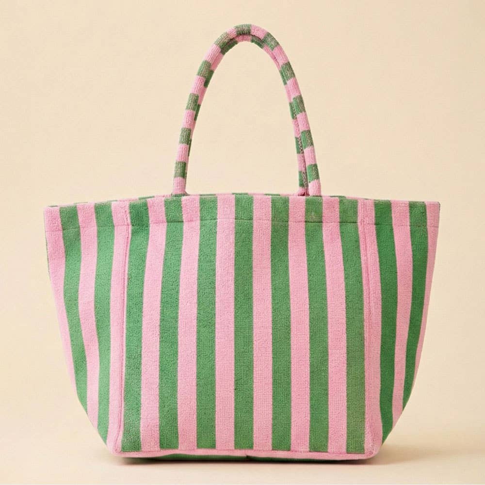 Oversized Striped Terry Beach Tote
