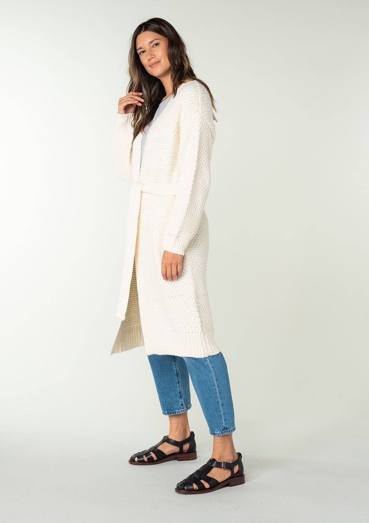Lovestitch Long Sleeve Tie Front Cardigan