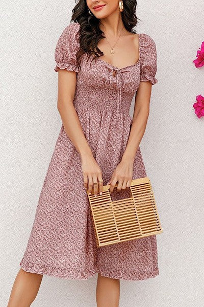 Ditsy Floral Puff Sleeve Dress