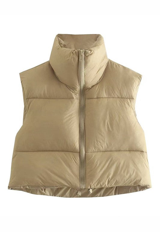 Cropped Puffer Vest