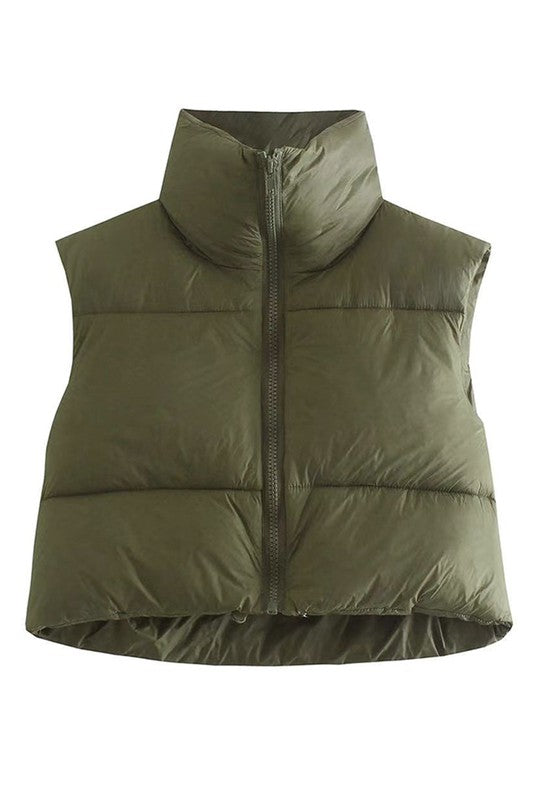 Catie Cropped puffer vest