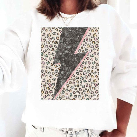Leopard Lightning Graphic Sweatshirt