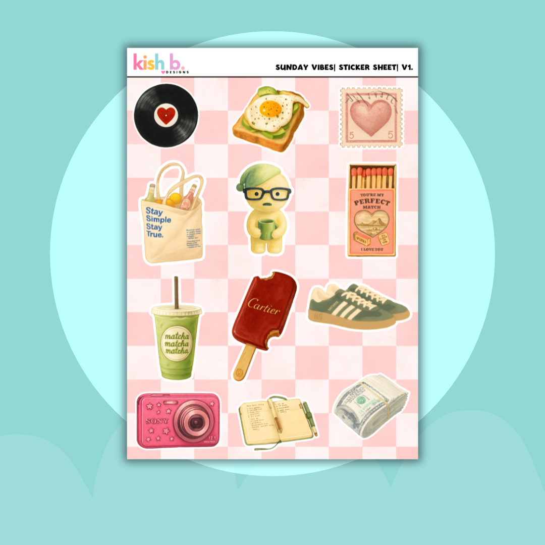 Sunday Vibes Sticker Sheet